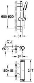 GROHE Grohtherm 2000 - Termostatická sprchová batéria so sprchovou súpravou 90 cm, chróm 34482001