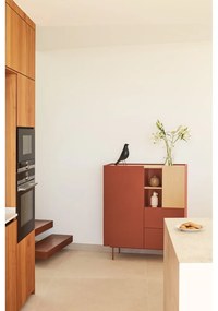 Vysoká komoda v dekore duba v tehlovo-prírodnej farbe 100x120 cm Otto – Teulat