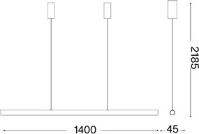 Ideal Lux - LED stmievateľný luster na lanku DORICA LED/35W/230V CRI 90 140 cm zlatý