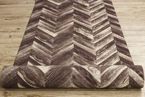 Protišmykový behúň DIGITAL - CHEVRON hnedý / béžový