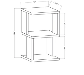 Nočný stolík Carter White Oak