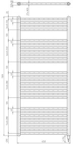 Aqualine Aqualine, DIRECT-E elektrické vykurovacie teleso, rovné, 450x1320 mm, 400 W, čierna, ILE34TB