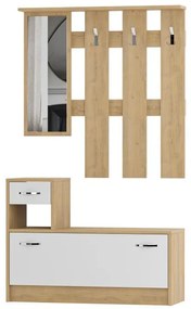 Predsieňová stena Houseland Rudolf zafírový dub/biela