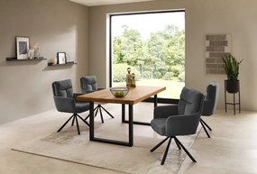 Otočná jedálenská stolička Sofia, šedá štruktúrovaná látka