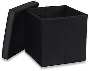 Čierny skladací taburet CUBEXO VELVET M