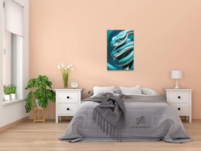 Gario Diamantové maľovanie Hady v odtieňoch tmavo tyrkysovej Rozmery: 40 x 60 cm, Rámovanie: Iba zrolované plátno, Diamanty: Štvorcové
