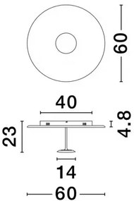 LED stmievateľné biele dizajnové stropné svietidlo Nima 60