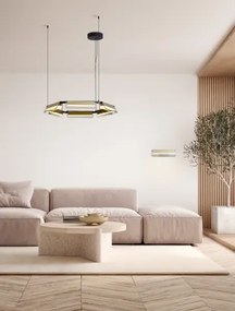 LED stmievateľný čierno-zlatý dizajnový luster Apnea 72