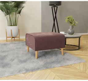 Ružová zamatová podnožka Carole - Ropez