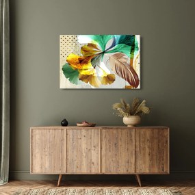 Obraz - Listy s pierkom (90x60 cm)