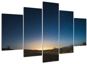 Obraz - Nočné nebo nad cestou (150x105 cm)