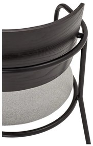 Čierno-sivé kreslo v dekore jaseňa Eclipse - Teulat