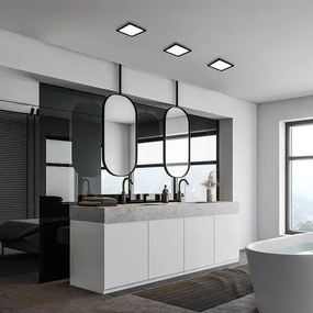 RABALUX LED stropné kúpeľňové svetlo SHAUN, 24W, denná biela, 22x22cm, hranaté, čierne