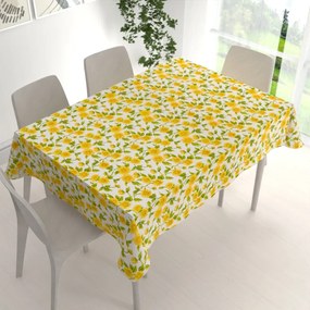 Biante Bavlnený obdĺžnikový obrus Sandra SA-602 Slnečnice na bielom 140x200 cm