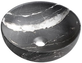 Sapho Sapho, RONDANE keramické umývadlo na dosku priemer 41cm, carnico marmor, AR435CM