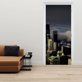 Fototapeta na dvere - Mesto v oblakoch (95x205cm)
