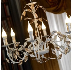 ONLI - Luster na reťazi COLLANA 6xE14/6W/230V biela/zlatá