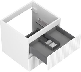 Mexen Rivel, kúpeľňová skrinka 50 cm, 2 zásuvky, drážkovaná, biela matná, 91A20-05047-2-BFF01
