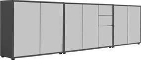 XXXLutz ŠIROKÁ KOMODA, antracitová, biela, 263,5/73/33 cm MID.YOU - Komody - 001067012803
