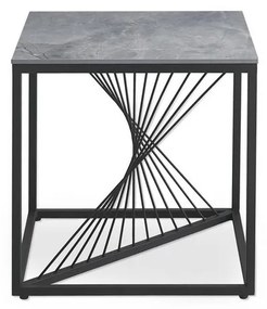 Konferenčný stolík Infinity II, štvorec, mramor / čierna