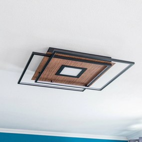 Lucande Jirya stropné LED svietidlo, CCT, drevo