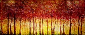 Obraz - Maľba listnatého lesa (120x50 cm)