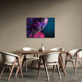Trblietavý sklenený obraz ženy (70x50 cm)