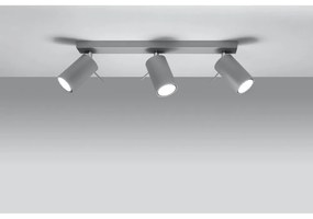 Sivé stropné svietidlo Sollux Etna, dĺžka 45 cm