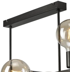 Luster na tyči ASTRID 6xE27/60W/230V čierna