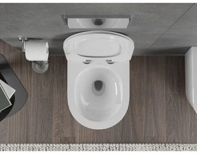 Mexen Rico, závesná WC misa 490x360x370 mm, Rimless Tornádo + WC sedadlo z duroplastu, biela lesklá, 30720100T