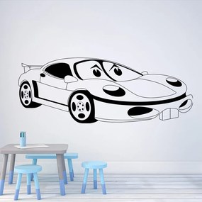 Veselá Stena Samolepka na stenu na stenu Detské autíčko Porsche Farba: černá