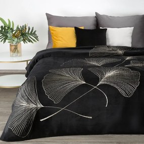 Dekorstudio Deka s rastlinným vzorom GINKO1 150x200cm - čierna