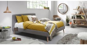 Sivá dvojlôžková posteľ Kave Home Lydia, 160×200 cm