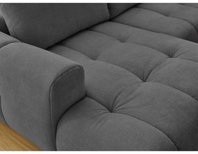 Tmavosivá rozkladacia/s úložným priestorom rohová pohovka (pravý roh/do tvaru "U") Fuji – Bobochic Paris