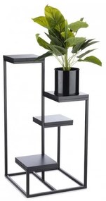 HowHomely Stojan na kvety KASKADA 79x40 čierna HH-BL-14-BMB-MDF