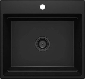 Deante Magnetic, 1-komorový granitový drez 560x520x220mm, čierna matná, DEA-ZRM_N10A