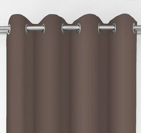 Jednofarebný hnedý záves so zavesením na kruhy Dĺžka: 250 cm