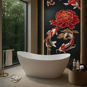 Voľne stojaca akrylátová vaňa REA FERRANO SLIM 170x80 cm biela, sifón Click-Clack - biely