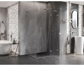 Mexen Lunar L, 1-krídlový sprchový kút, pravý, 90 x 70 cm, 8mm číre sklo, brúsená oceľ profil, 834L-090-070-97-00-P