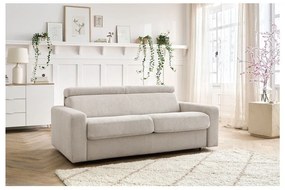 Krémová menčestrová rozkladacia pohovka 215 cm Monaco – Bobochic Paris