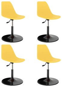 Otočné jedálenské stoličky 4 ks, žlté, PP