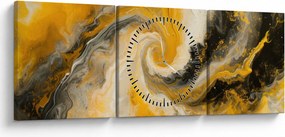 Obraz - Špirálna abstrakcia (s hodinami) (90x30 cm)