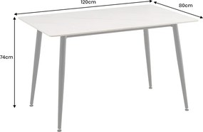 Keramický jedálenský stôl Garold 120 cm biely