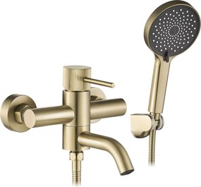 Rea Lungo, vaňová batéria s ručnou sprchovou súpravou, zlatá matná, REA-B8055
