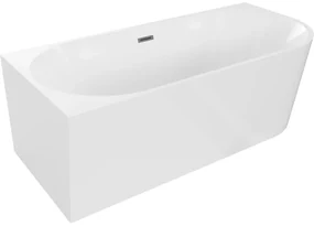 Mexen Mia, voľne stojaca rohová vaňa, lavá, 180 x 80 cm, biela, grafitový prepad, 52691808000L-66