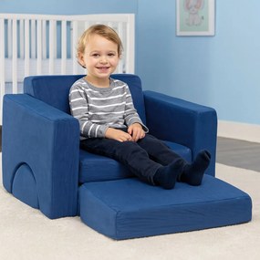 DIY modulárne detské kreslo 8 mäkkých skladacích vankúšov - modré ECOTOYS