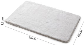 Gedy Gedy, FUZZY kúpeľňová predložka, 50x80 cm, 100% polyester, protisklz, biela, 96FY508002