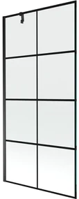 Mexen Next vaňová zástena jednokrídlová 90 x 150 cm, Čierny vzor, Čierna - 895-090-000-00-77-70