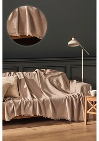 Hnedý pléd z recyklovanej bavlny 170x205 cm Merlin – Mijolnir
