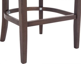 Barová stolička Buckingham - látka, drevené nohy tmavá antik - Krémová